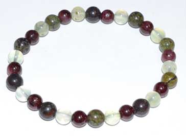 6mm Jasper, Dragon Blood, Garnet & Prehnite bracelet (image for) 6mm Jasper, Dragon Blood, Garnet & Prehnite bracelet