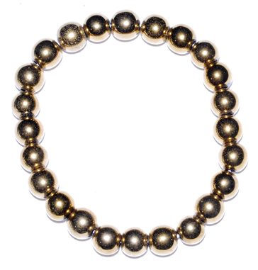 (image for) 8mm Gold plated Hematite bracelet