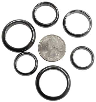 (image for) 6mm Magnetic Hematite rings 50/bag - Click Image to Close