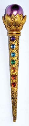 (image for) 8 1/2" Ball & Chakra Stones wand