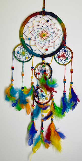 (image for) 6" Rainbow Hemp dreamcatcher